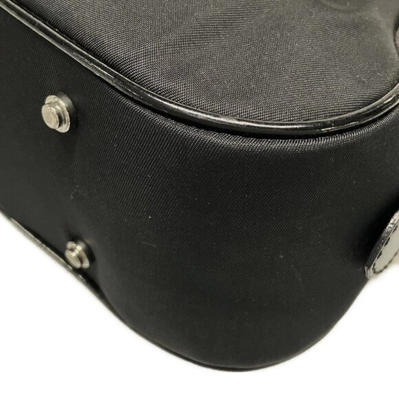 Auth DIOR/ChristianDior Double Saddle Black Nylon Patent Leather Handbag - Picture 9 of 16